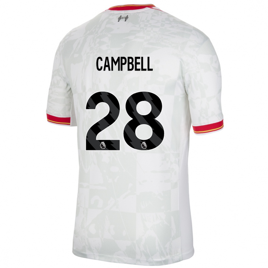 Homme Football Maillot Megan Campbell #28 Blanc Rouge Noir Troisieme 2024/25