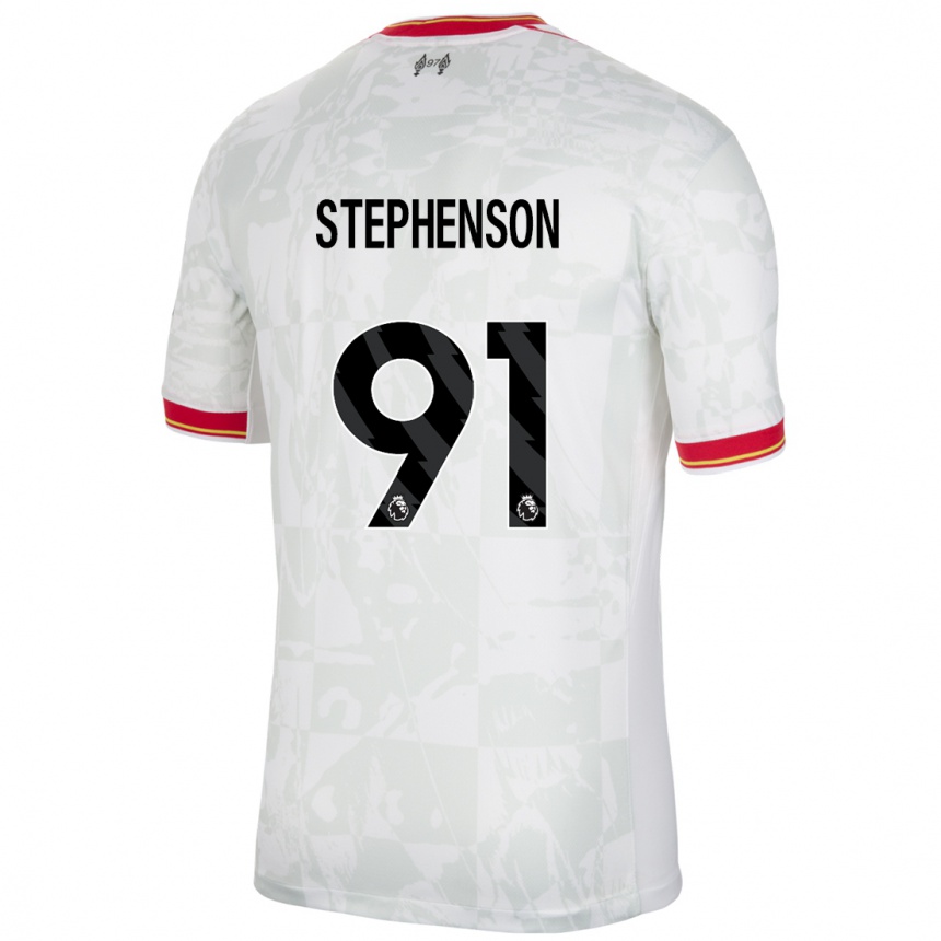 Homme Football Maillot Luca Stephenson #91 Blanc Rouge Noir Troisieme 2024/25