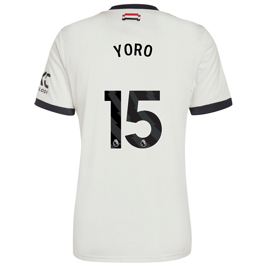 Homme Football Maillot Leny Yoro #15 Blanc Cassé Troisieme 2024/25