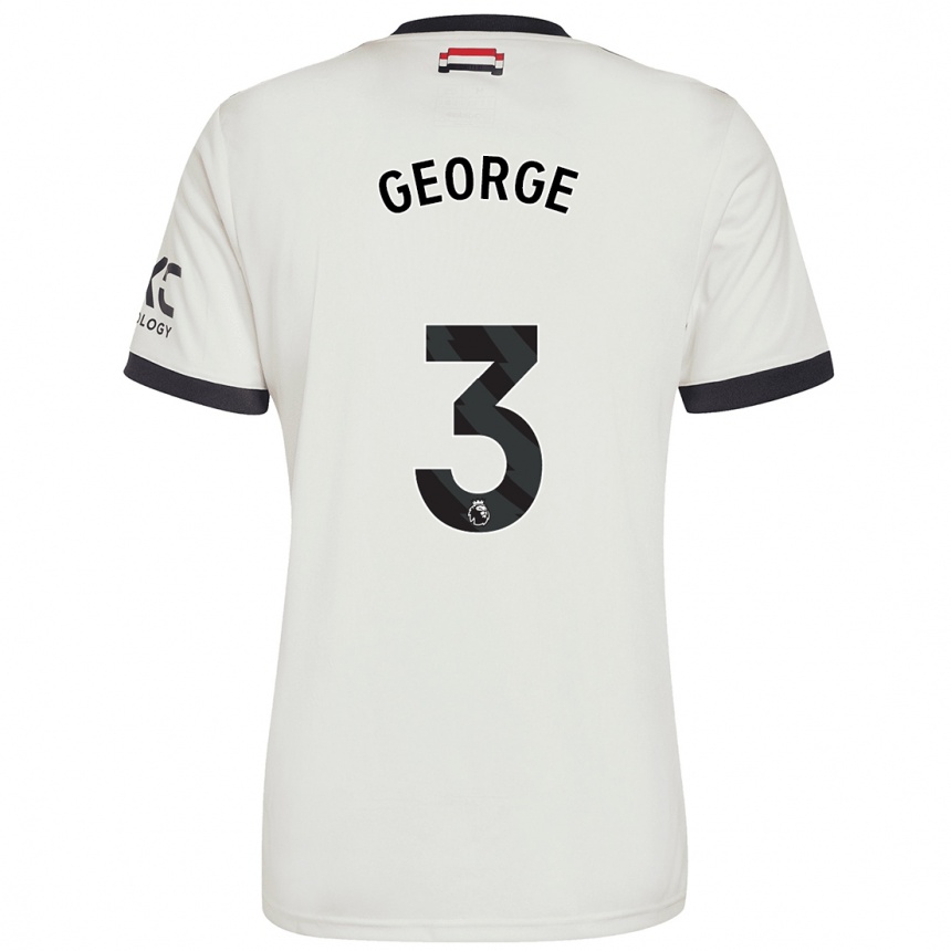 Homme Football Maillot Gabby George #3 Blanc Cassé Troisieme 2024/25