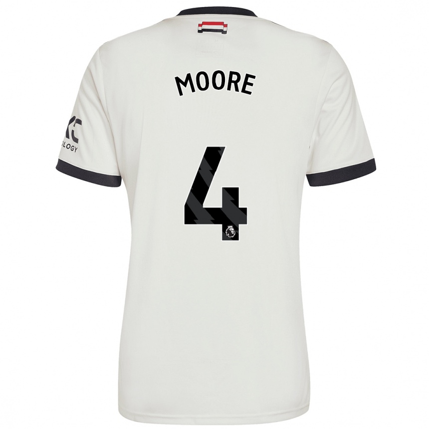 Homme Football Maillot Jade Moore #4 Blanc Cassé Troisieme 2024/25