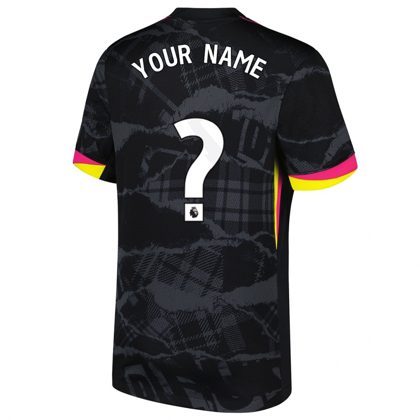 Homme Football Maillot Votre Nom #0 Noir Rose Troisieme 2024/25