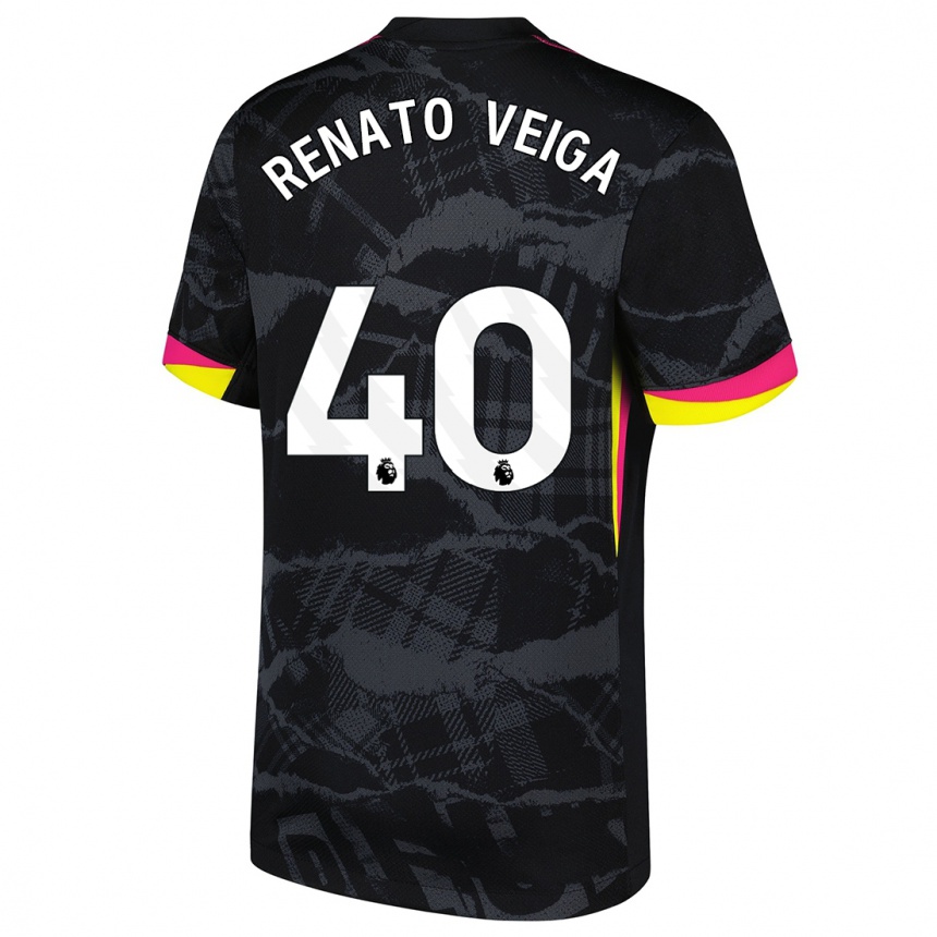 Homme Football Maillot Renato Veiga #40 Noir Rose Troisieme 2024/25