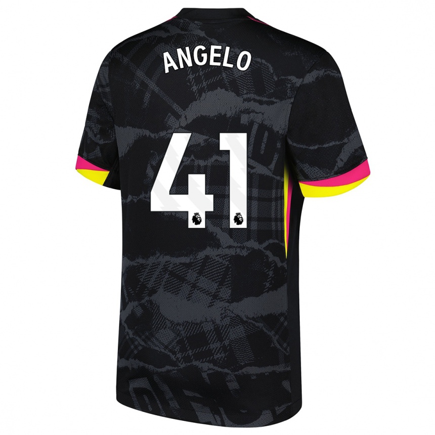 Homme Football Maillot Ângelo #41 Noir Rose Troisieme 2024/25