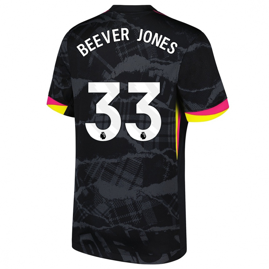 Homme Football Maillot Aggie Beever-Jones #33 Noir Rose Troisieme 2024/25