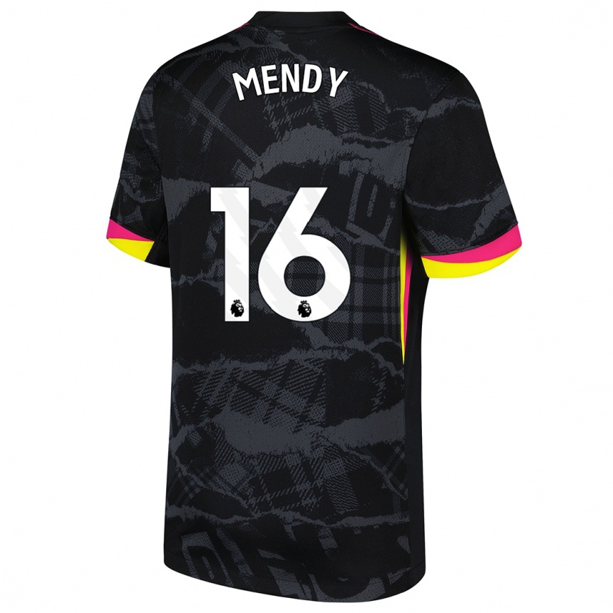 Homme Football Maillot Edouard Mendy #16 Noir Rose Troisieme 2024/25