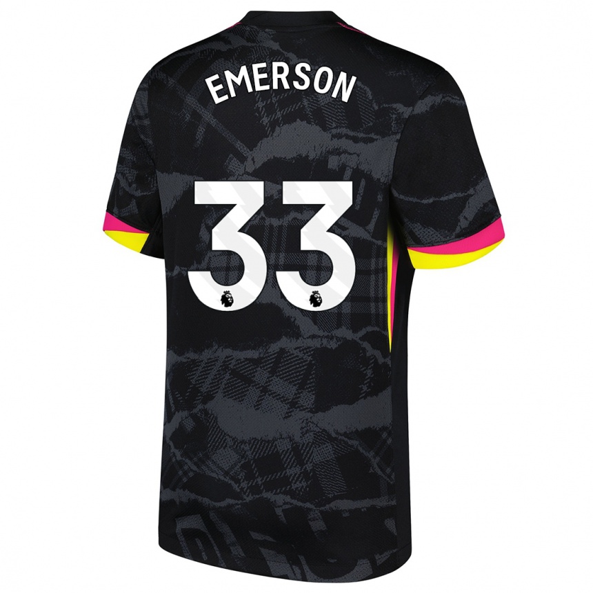 Homme Football Maillot Emerson #33 Noir Rose Troisieme 2024/25