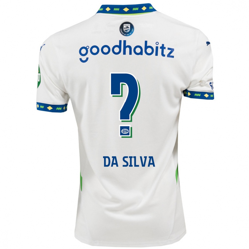 Homme Football Maillot Aston Da Silva #0 Blanc Bleu Foncé Troisieme 2024/25