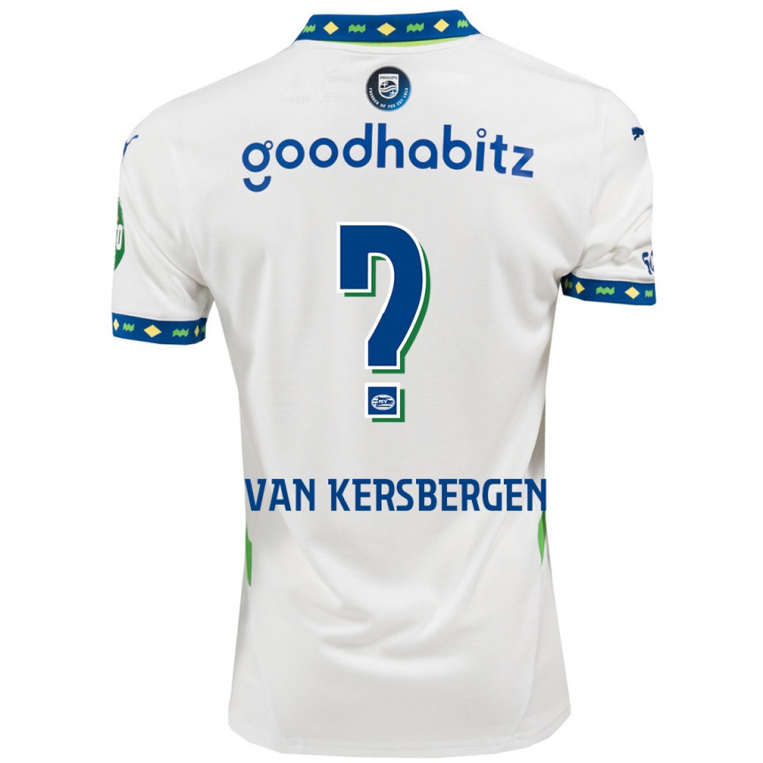 Homme Football Maillot Sander Van Kersbergen #0 Blanc Bleu Foncé Troisieme 2024/25