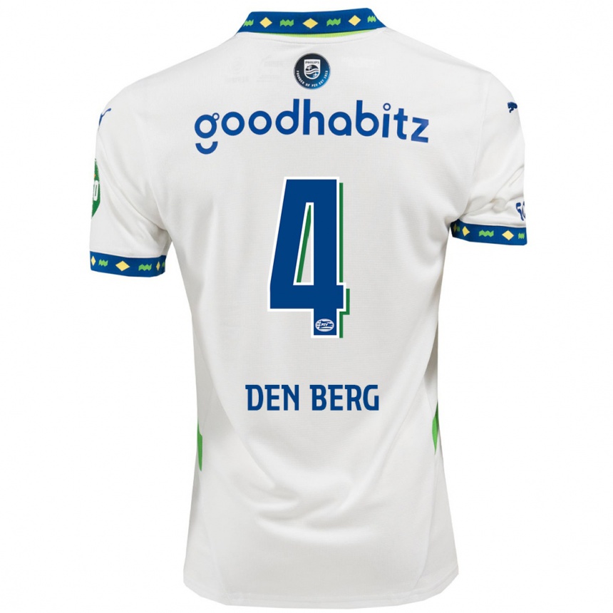 Homme Football Maillot Mandy Van Den Berg #4 Blanc Bleu Foncé Troisieme 2024/25