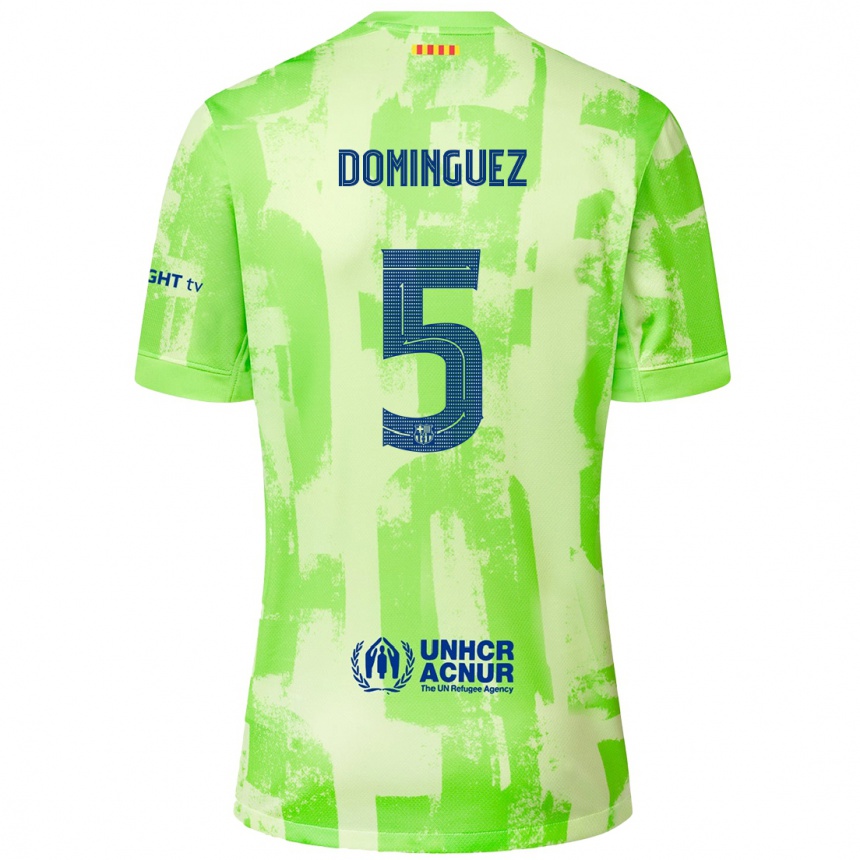 Homme Football Maillot Sergi Dominguez #5 Citron Vert Troisieme 2024/25