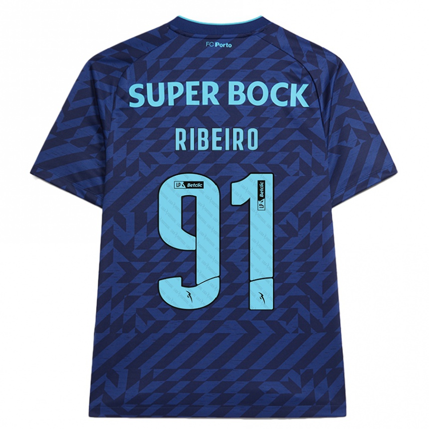 Homme Football Maillot Gonçalo Ribeiro #91 Bleu Marine Troisieme 2024/25