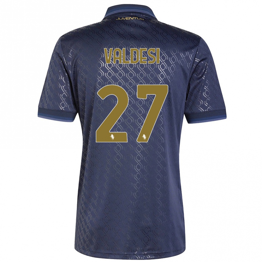 Homme Football Maillot Andrea Valdesi #27 Bleu Marine Troisieme 2024/25