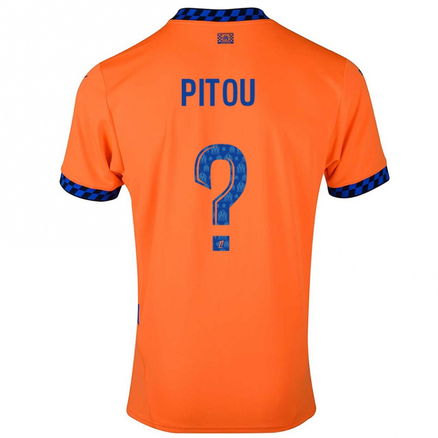 Homme Football Maillot Jonathan Pitou #0 Orange Bleu Foncé Troisieme 2024/25