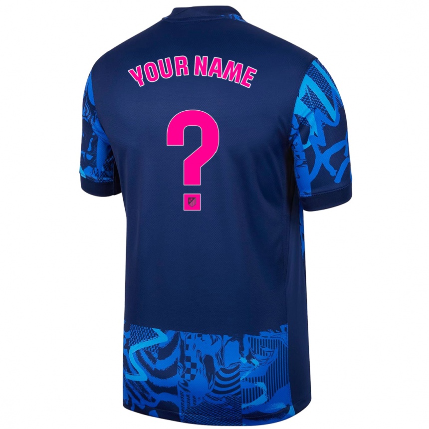 Homme Football Maillot Votre Nom #0 Bleu Royal Troisieme 2024/25