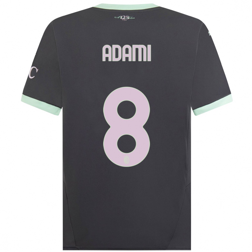 Homme Football Maillot Greta Adami #8 Gris Troisieme 2024/25