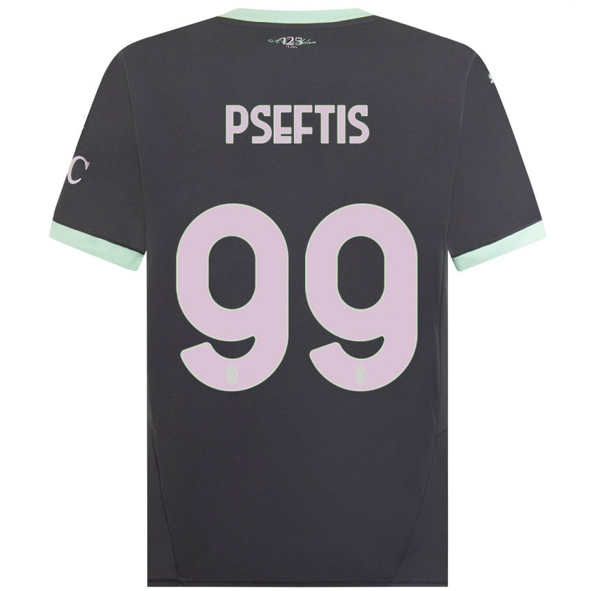 Homme Football Maillot Fotios Pseftis #99 Gris Troisieme 2024/25