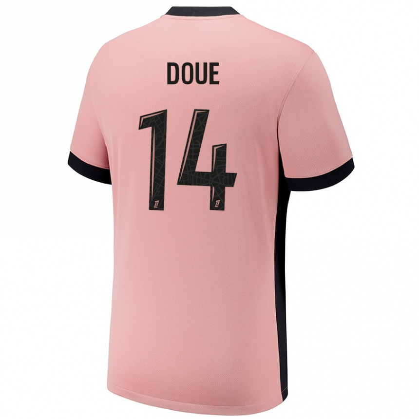 Homme Football Maillot Désiré Doué #14 Rouille Rose Troisieme 2024/25