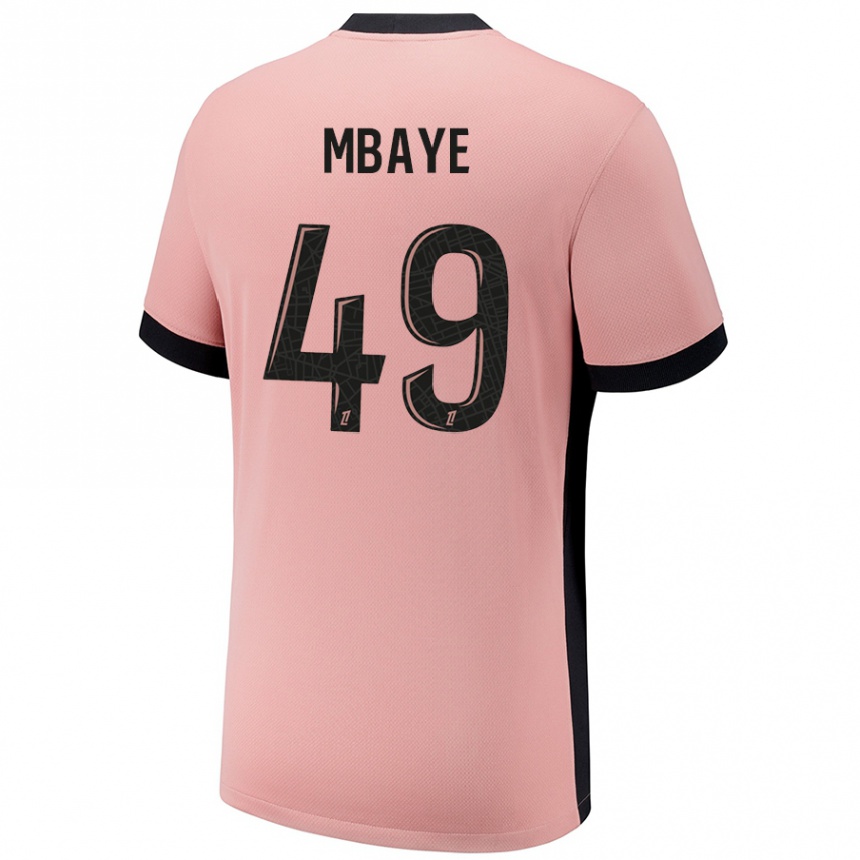 Homme Football Maillot Ibrahim Mbaye #49 Rouille Rose Troisieme 2024/25