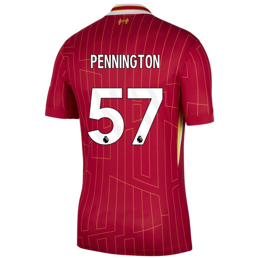 Femme Football Maillot Cody Pennington #57 Rouge Jaune Blanc Tenues Domicile 2024/25