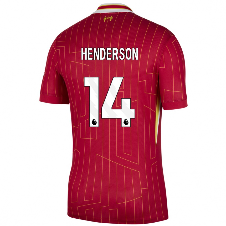 Femme Football Maillot Henderson #14 Rouge Jaune Blanc Tenues Domicile 2024/25