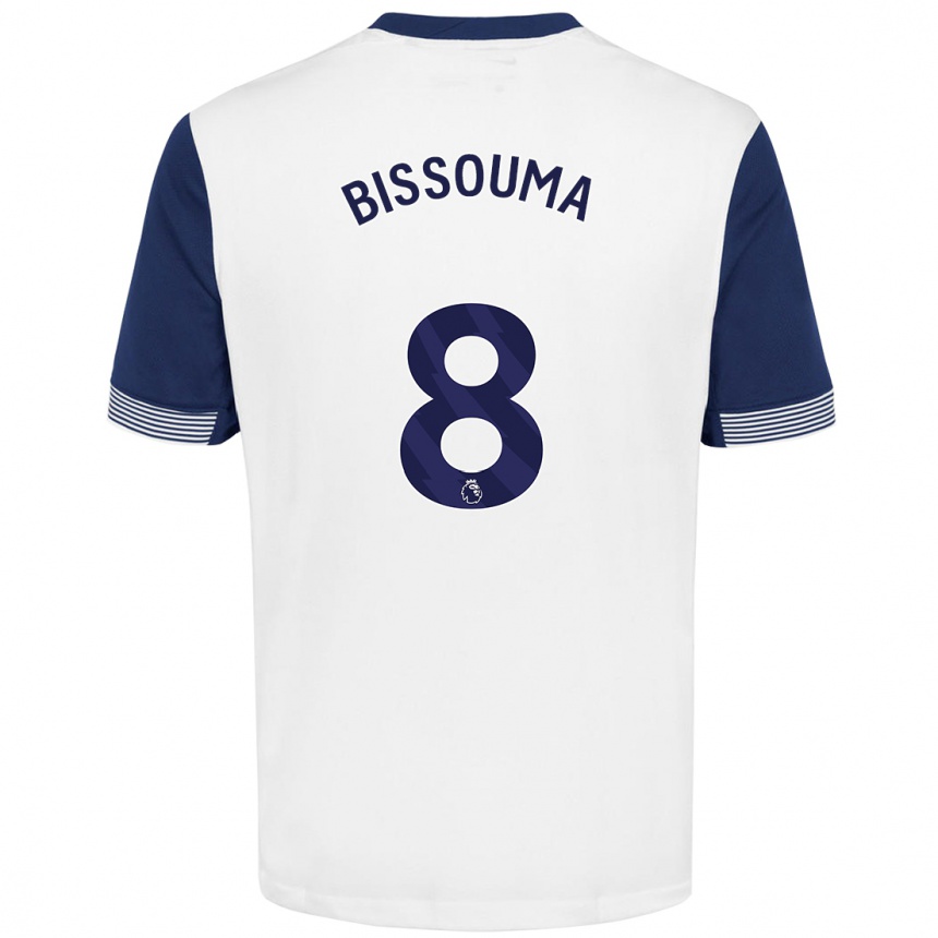 Femme Football Maillot Yves Bissouma #8 Blanc Bleu Tenues Domicile 2024/25