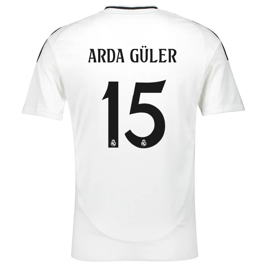 Femme Football Maillot Arda Güler #15 Blanc Tenues Domicile 2024/25