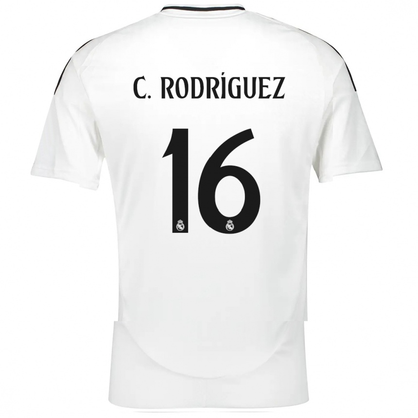 Femme Football Maillot Carlos Rodríguez #16 Blanc Tenues Domicile 2024/25