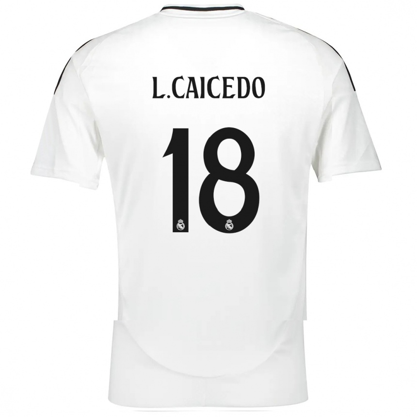 Femme Football Maillot Linda Caicedo #18 Blanc Tenues Domicile 2024/25