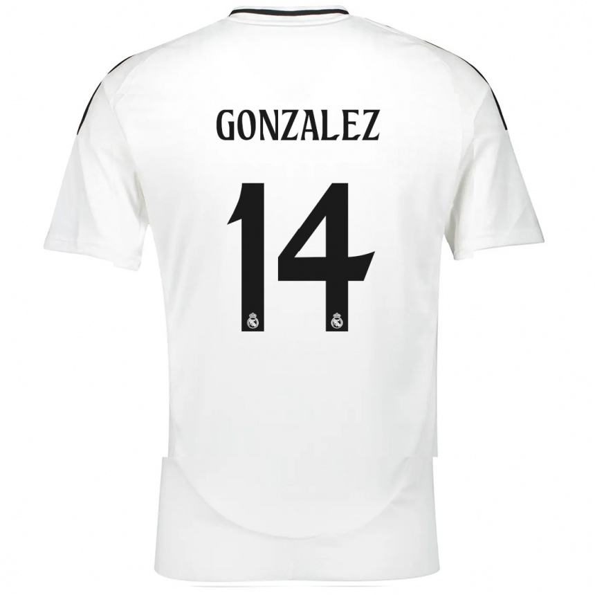 Femme Football Maillot David González #14 Blanc Tenues Domicile 2024/25