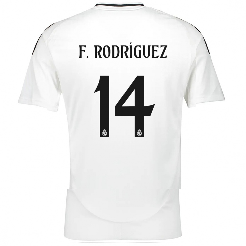 Femme Football Maillot Fer Rodríguez #14 Blanc Tenues Domicile 2024/25