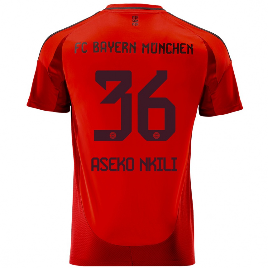 Femme Football Maillot Noel Aseko Nkili #36 Rouge Tenues Domicile 2024/25