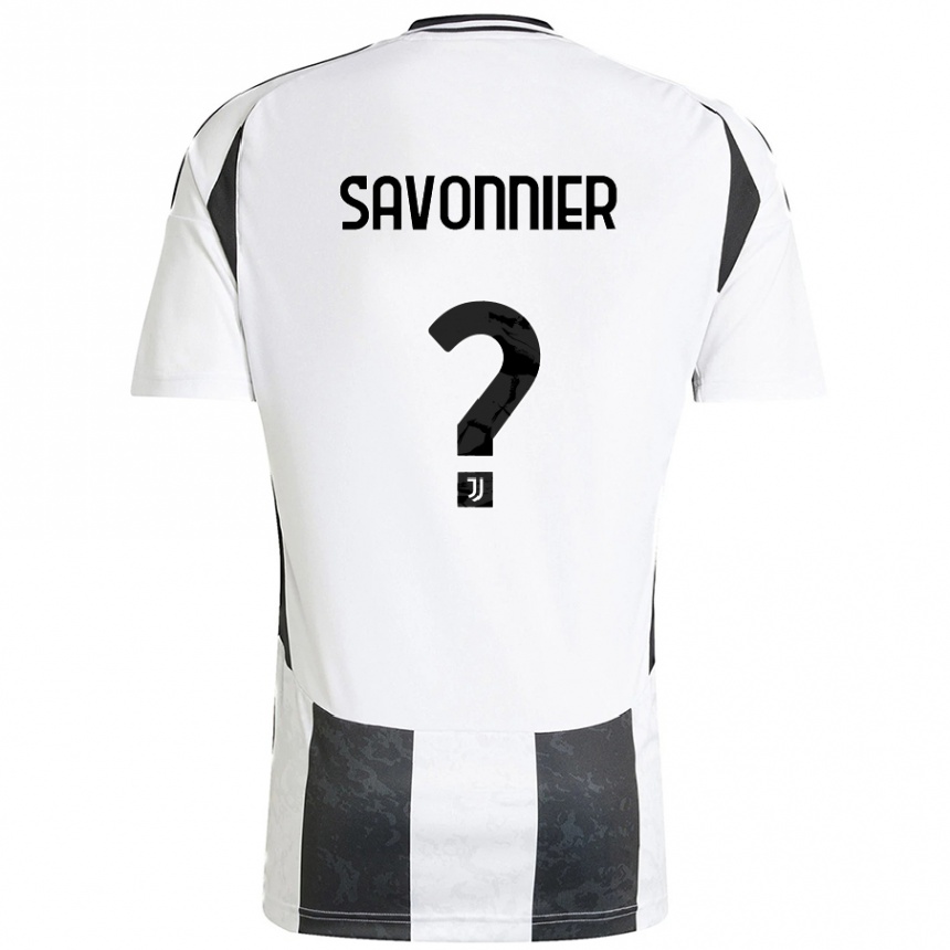 Femme Football Maillot Nelson Savonnier #0 Blanc Noir Tenues Domicile 2024/25