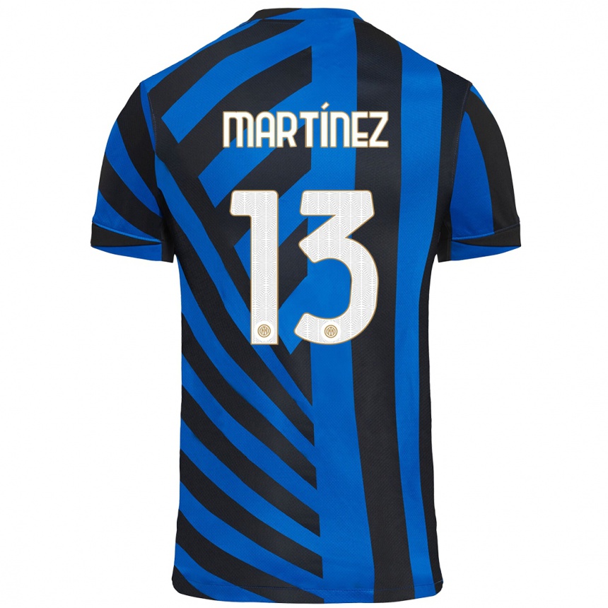 Femme Football Maillot Josep Martínez #13 Bleu Noir Tenues Domicile 2024/25