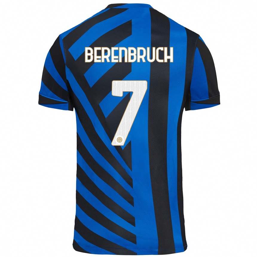 Femme Football Maillot Thomas Berenbruch #7 Bleu Noir Tenues Domicile 2024/25