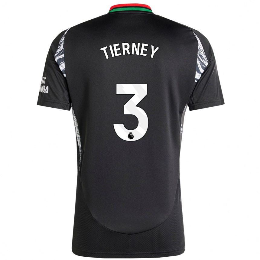 Femme Football Maillot Kieran Tierney #3 Noir Tenues Extérieur 2024/25