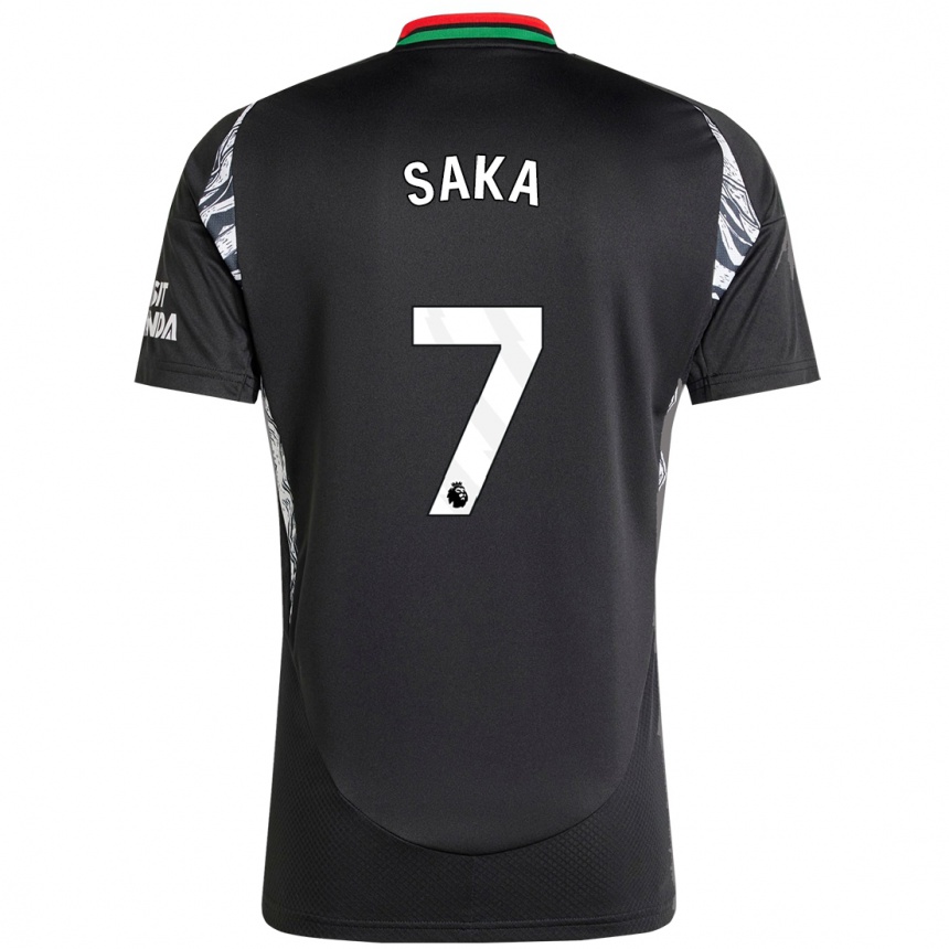 Femme Football Maillot Bukayo Saka #7 Noir Tenues Extérieur 2024/25