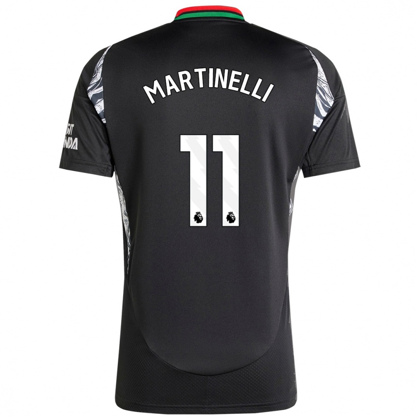 Femme Football Maillot Gabriel Martinelli #11 Noir Tenues Extérieur 2024/25