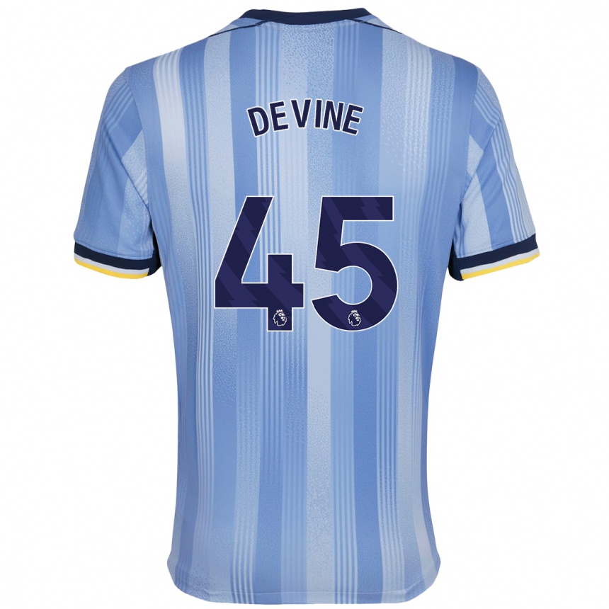 Femme Football Maillot Alfie Devine #45 Bleu Clair Tenues Extérieur 2024/25