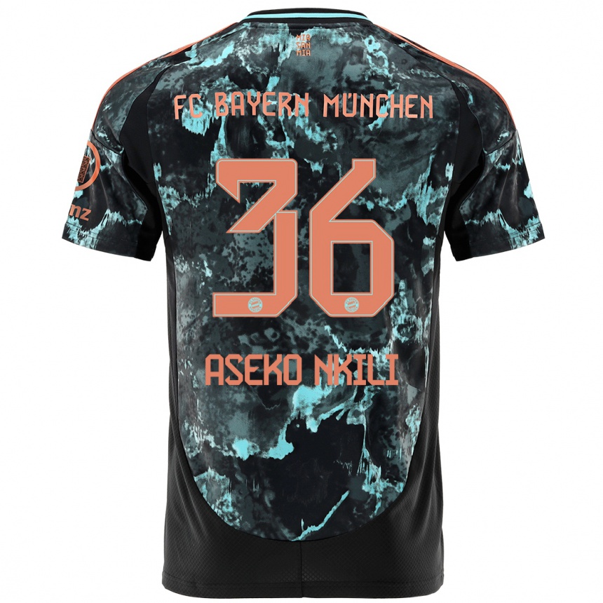 Femme Football Maillot Noel Aseko Nkili #36 Noir Tenues Extérieur 2024/25