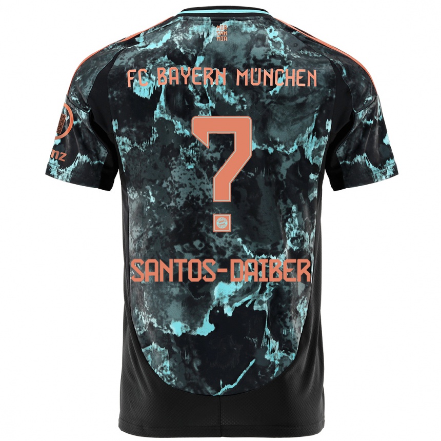 Femme Football Maillot David Santos-Daiber #0 Noir Tenues Extérieur 2024/25