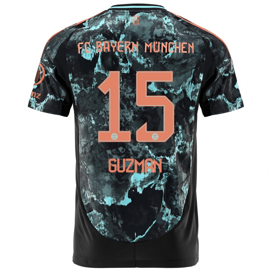 Femme Football Maillot Ana María Guzmán #15 Noir Tenues Extérieur 2024/25