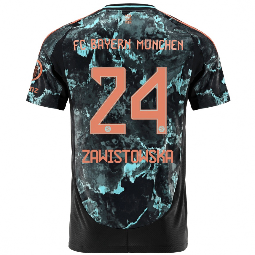 Femme Football Maillot Weronika Zawistowska #24 Noir Tenues Extérieur 2024/25