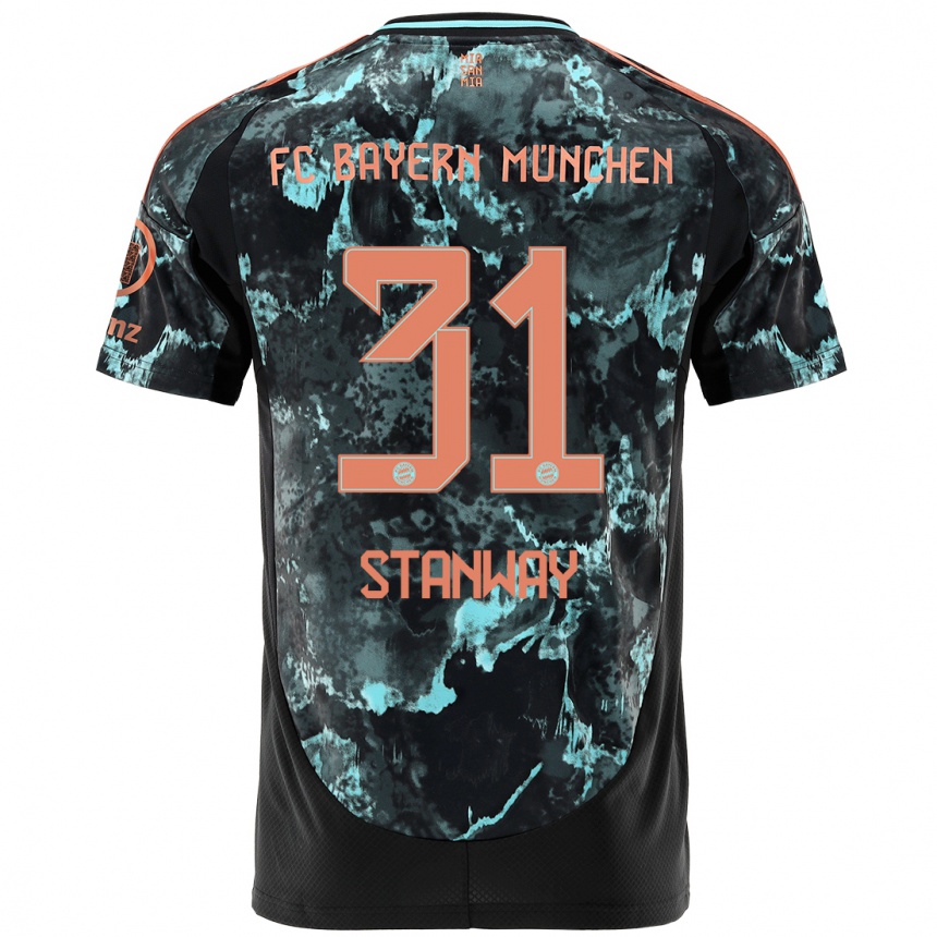 Femme Football Maillot Georgia Stanway #31 Noir Tenues Extérieur 2024/25