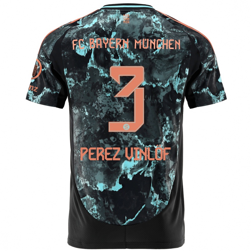 Femme Football Maillot Matteo Perez Vinlöf #3 Noir Tenues Extérieur 2024/25