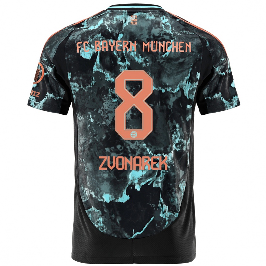 Femme Football Maillot Lovro Zvonarek #8 Noir Tenues Extérieur 2024/25