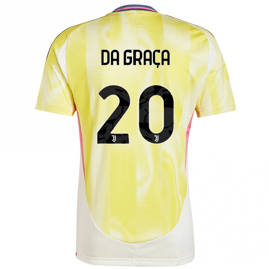 Femme Football Maillot Cosimo Da Graça #20 Jaune Solaire Tenues Extérieur 2024/25