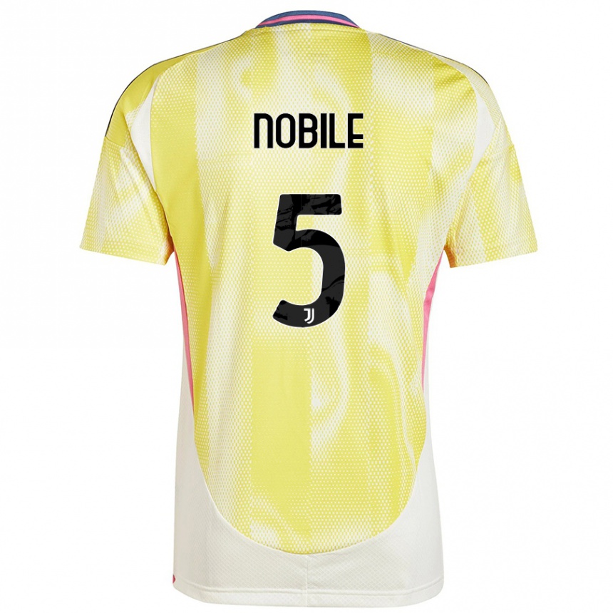 Femme Football Maillot Riccardo Nobile #5 Jaune Solaire Tenues Extérieur 2024/25