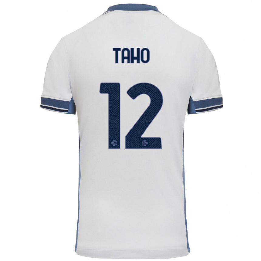 Femme Football Maillot Alain Taho #12 Blanc Gris Tenues Extérieur 2024/25