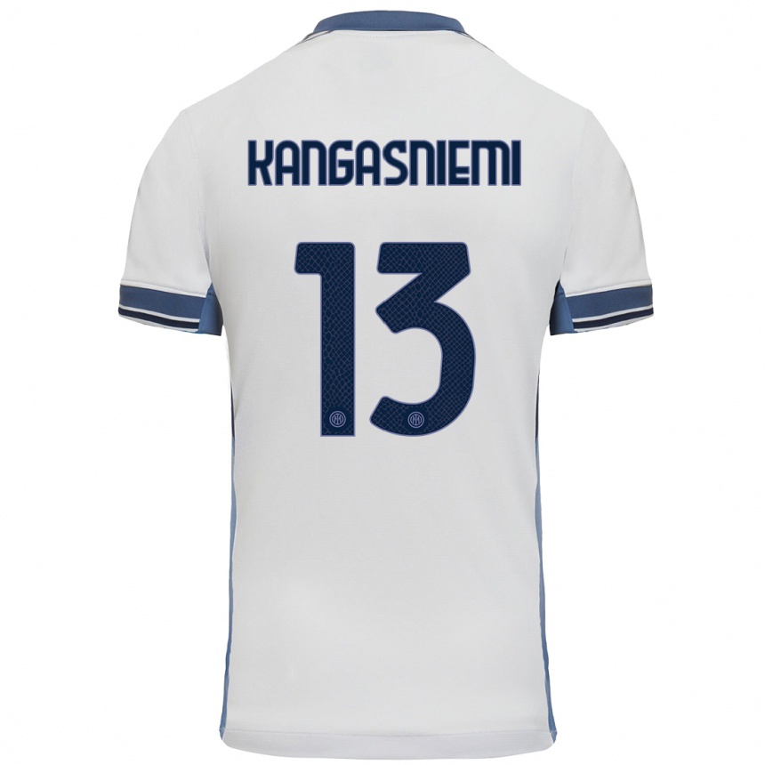 Femme Football Maillot Ilari Kangasniemi #13 Blanc Gris Tenues Extérieur 2024/25